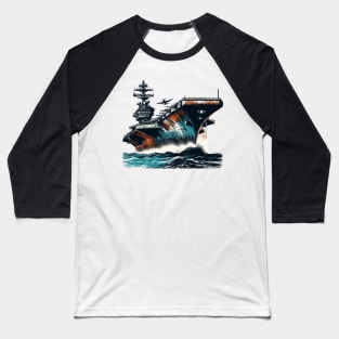 Aircraft Carrier Baseball T-Shirt